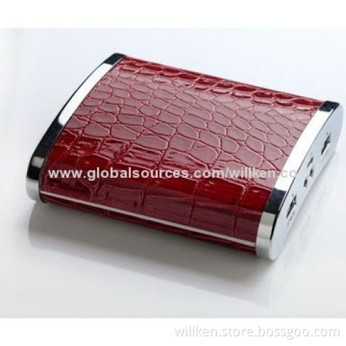 Portable Power Banks, 10,400mAh High-capacity, Double Output USB, Leatherface, Grade Intelligent IC